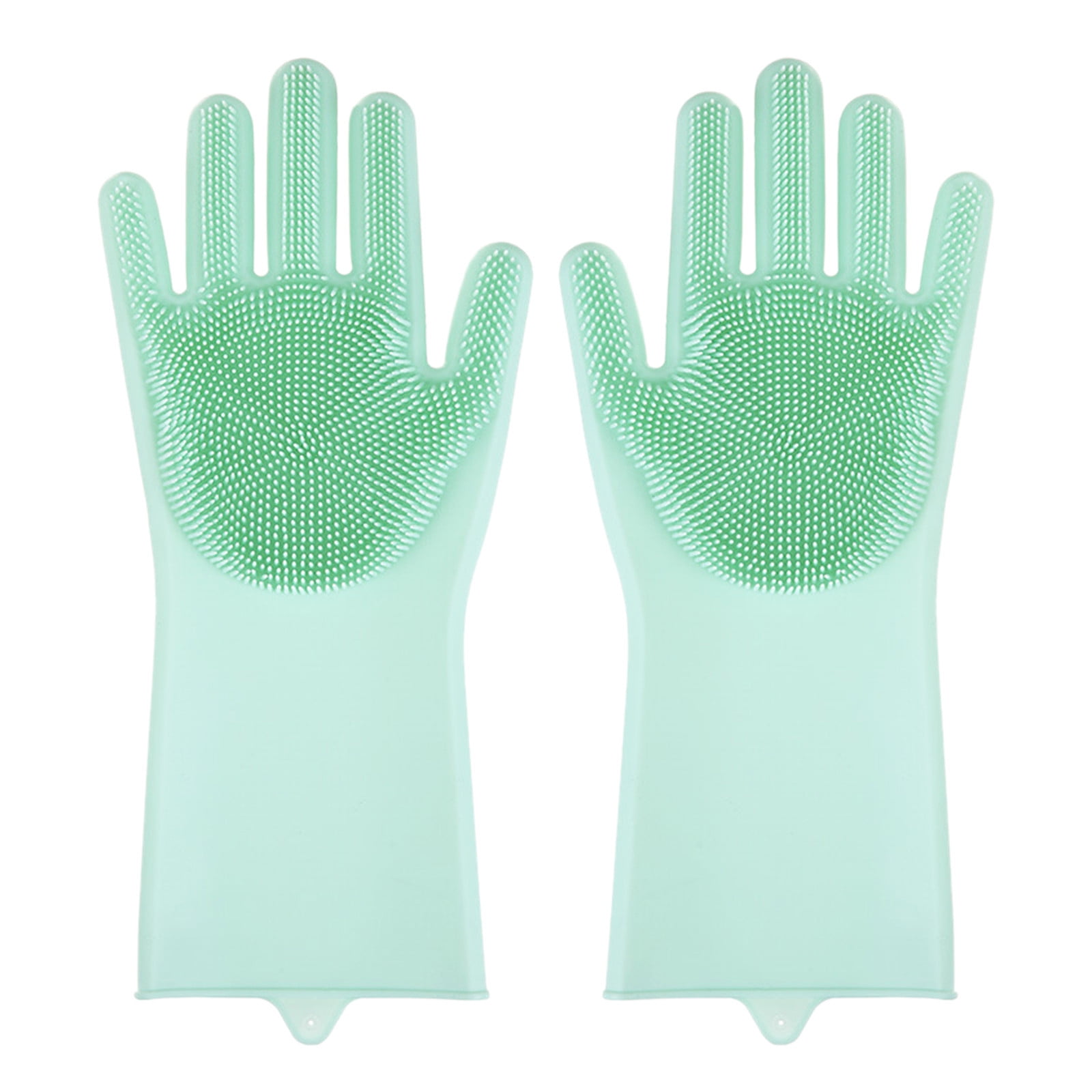 Pair of BPA FREE Silicone Dishwashing Gloves, Soft Bristles