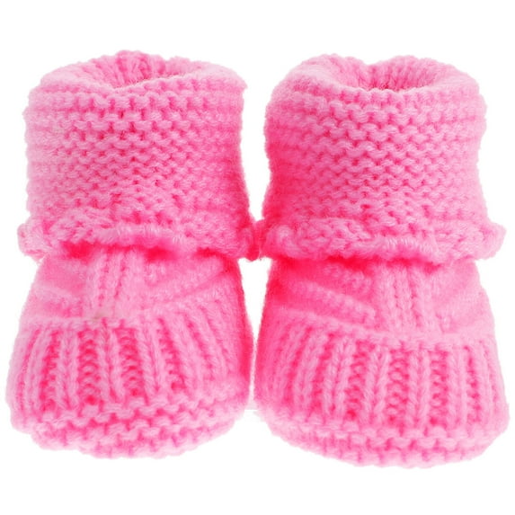Howooi 1 Pair Baby Knitting Shoes Woolen Yarn Handmade Crochet Booties Infant Crochet Shoes