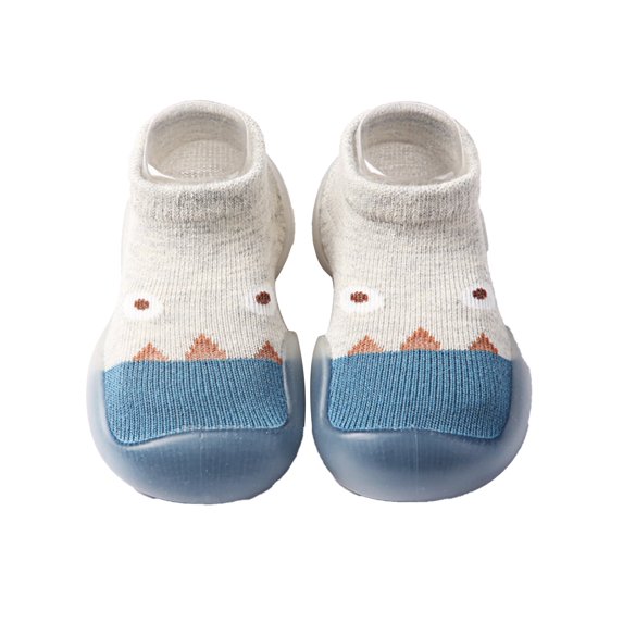 1 Pair Baby Sock Shoes Boys Girls First Walking Shoes Non Slip Cartoon Soft Rubber Sole Baby Slipper Infant Toddler Sneakers