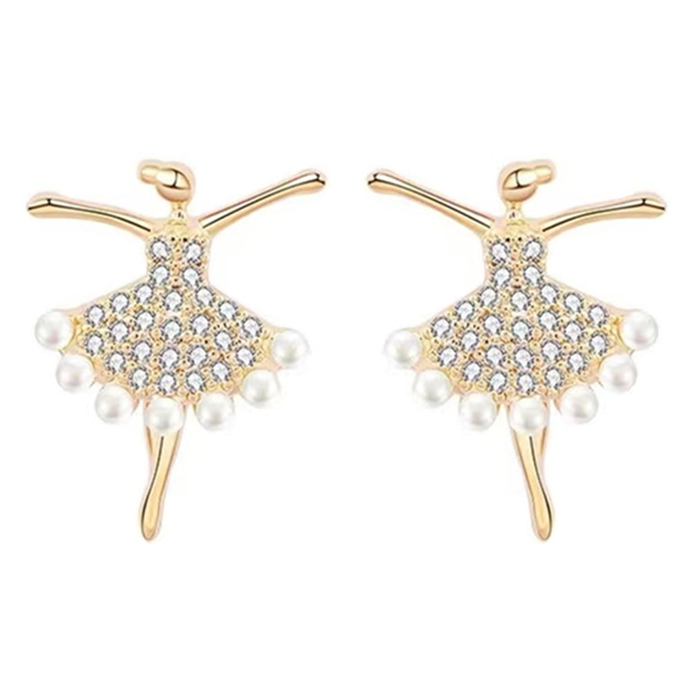 HOWOOI1 1 Pair Ballet Themed Dancer Earrings Ear Piercing Jewelry Ballerina Earrings