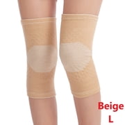 1 Pair Bamboo Compression Knee Sleeves, Soft Elastic Knee Support Brace for Joint Pain Relief