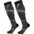 thumbnail image 1 of 1 Pair Beautiful Tree Flowers Compression Socks 20-30mmHg Knee High Women Socks Tube Athletic Stockings for Men Sport Soccer Running Cycling Medical Nurse Winter Travel Gift, 1 of 7
