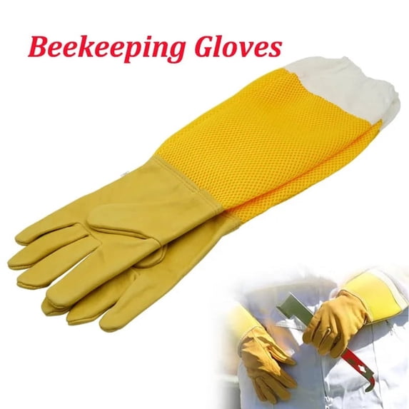 1 Pair Beekeeping Gloves Beekeeper Protective Sleeves Breathable Anti Bee Gloves Apiculture Tools-L