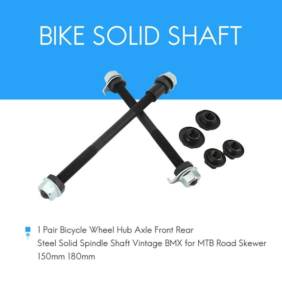1 Pair Bicycle Wheel Hub Axle Front Rear Steel Solid Spindle Shaft Vintage BMX for Road Skewer 150mm 180mm
