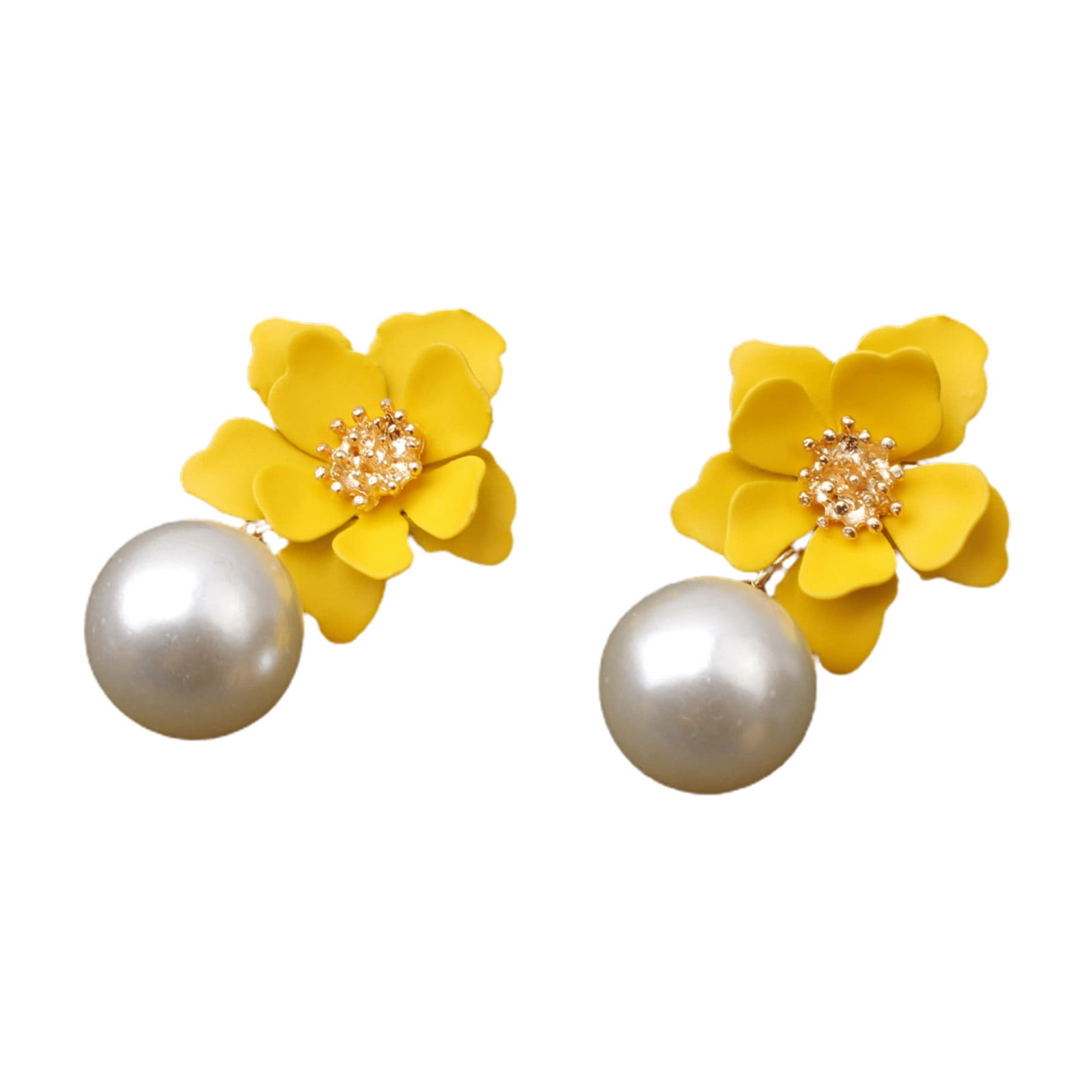 Big faux on sale pearl earrings