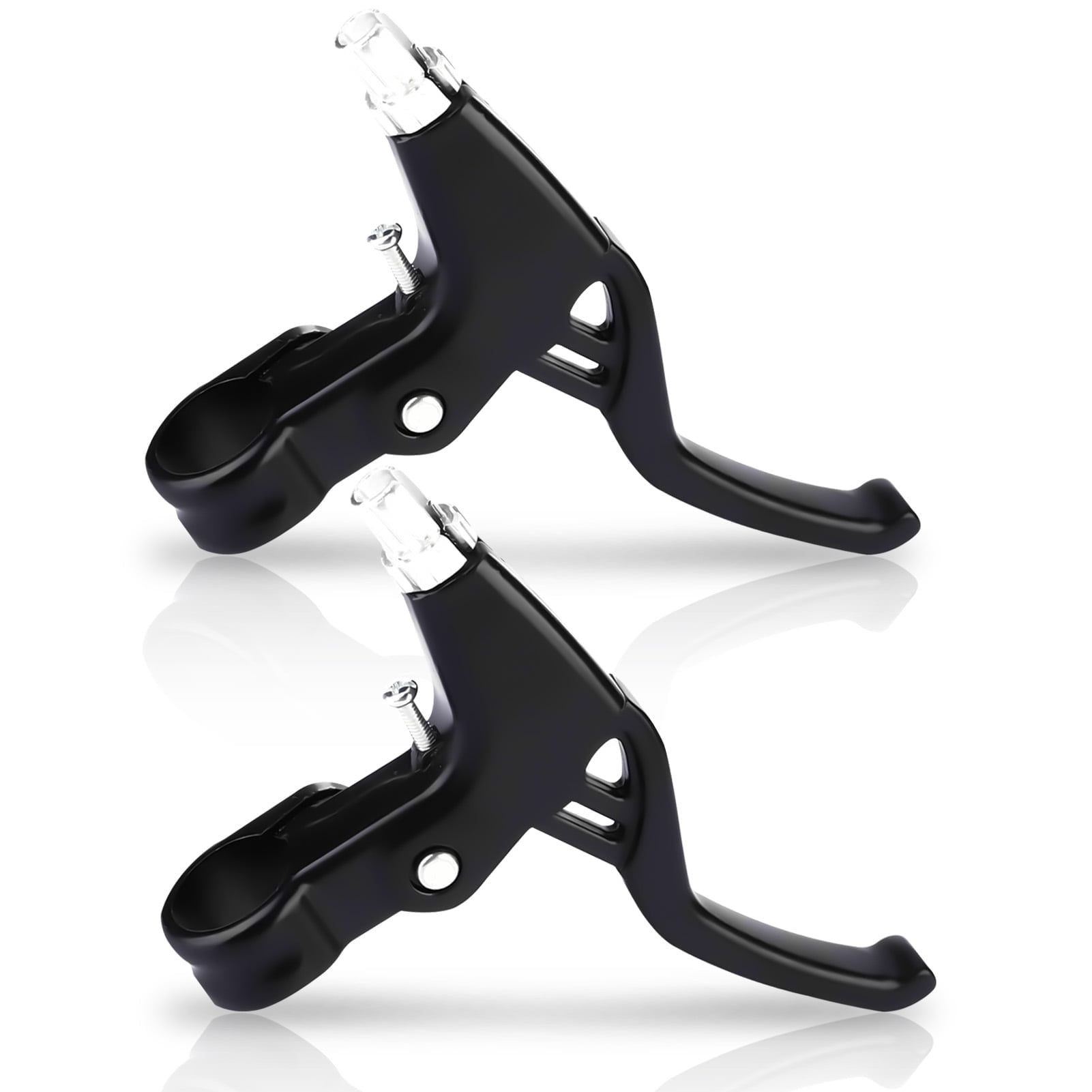 1 Pair Bike Brake Levers, Universal Aluminum Alloy Bicycle Handle Mountain Road Bike Brake Lever V-Brake Handlebar for Most Bicycle, MTB, BMX, Road Bike, 2.2cm Diameter(Black)