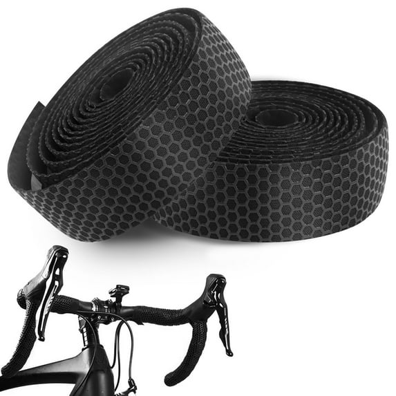 1 Pair Bike Handlebar Tapes, Bicycle Bar Tape, Cycling Handle Wraps, Breathable Road Bike Handlebar Tape, Black