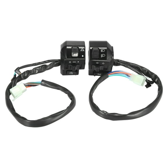 1 Pair Black 7/8" 22mm Motorcycle Handlebar Switch Horn Turn Signal Headlight Control Buttons