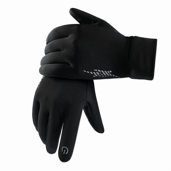 1 Pair of Black Cycling  Winter Gloves - Breathable Mesh Back, Ski Snow Gloves Liner Thermal Warm ,Adjustable Straps, Ergonomic Design for Enhanced Grip & Comfort, Ideal for Road & Mountain Biking