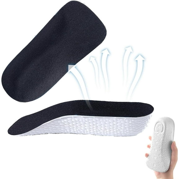 1 Pair Black Orthopedic Highpads 1.4In,Insoles,Height Increase Insoles,Arch Support Insoles for Plantar Fasciitis,Over-Pronation,Achilles Tendonitis