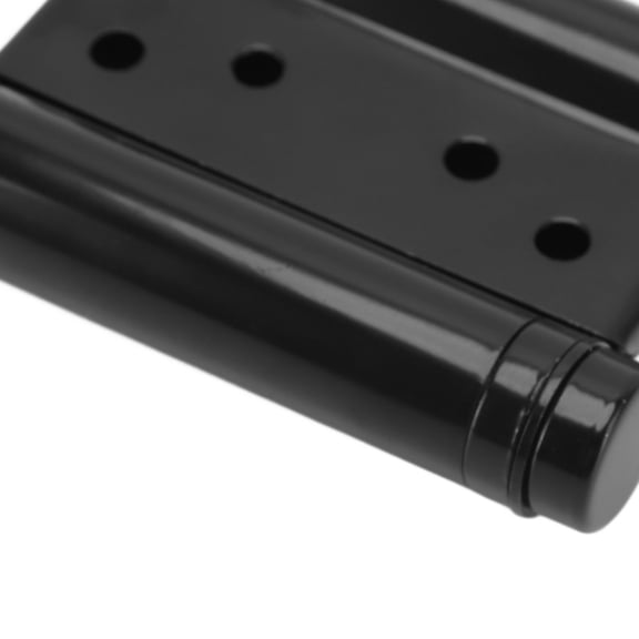 1 Pair Black Stainless Steel Double Action Spring Hinges for Cabinet Wardrobe Door, Auto Close Two-Way Hinge with Screws and Adjustment Tool, 3.6 x 2.6 1.0 in