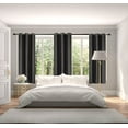 thumbnail image 1 of 1 Pair Blackout Room Darkening Adam Charcoal color 63" length Short Panels 100% Privacy Noise Reduce Window Treatment Curtain Grommets For Bedroom, 1 of 4