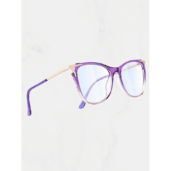 1 Pair Blocking Glasses for Women Men, UV400 Computer Glasses, Lightweight Frame, Crystal Purple