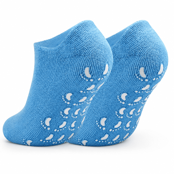 1 Pair Blue Foot Spa Moisturizing Gel Socks Overnight for Dry Cracked Feet