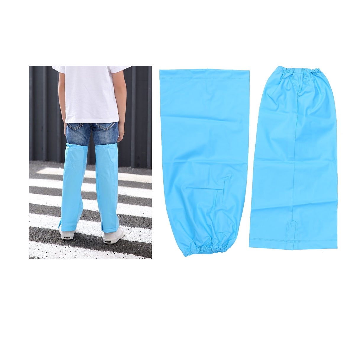1 Pair Blue Waterproof Leg Protectors Elastic Band Pants Cover Leg Protective Cover for Kids Outdoor Use