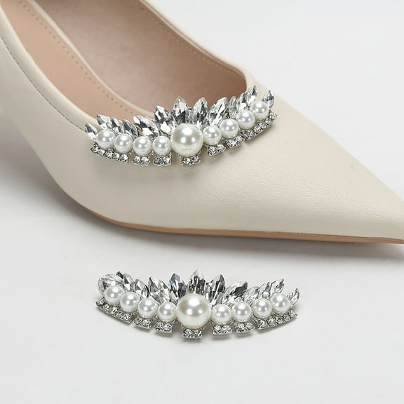 1 Pair Bow Shoe Clips Detachable Bow Tie Bowknot Shoe Buckle Clips Wedding Shoe Crystal Decoration Charms Women Rhinestone Shoe Accessories