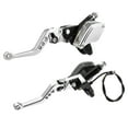 thumbnail image 1 of 1 Pair Brake Clutch Pump Lever Dual Hydraulic Master Cylinder Universal for 7/8" Motorbike Silver Tone, 1 of 6