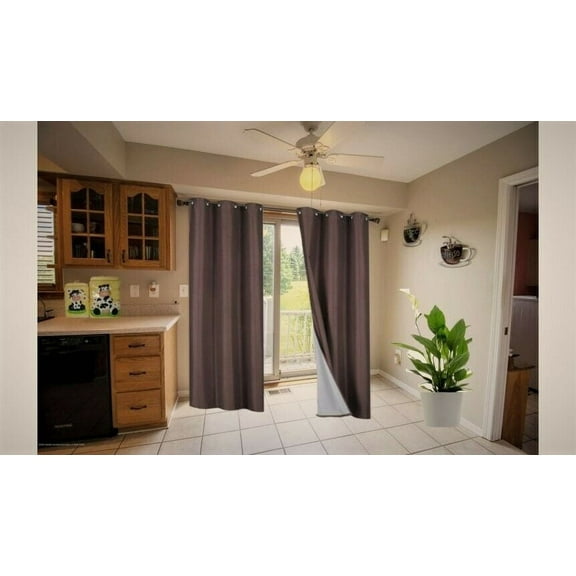 1 Pair Brown Coffee Chocolate Noa 95" Length Insulated Lined 100% Heavy Thick Blackout Silver Grommet Window Curtain Panels Drapes Not See Through Energey Saving