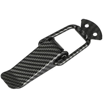 Mugen Style Carbon Fiber Quick Release Fasteners – 2Pcs Universal Bumper Trunk Fender Lids – 105mm X 24mm, Aluminum