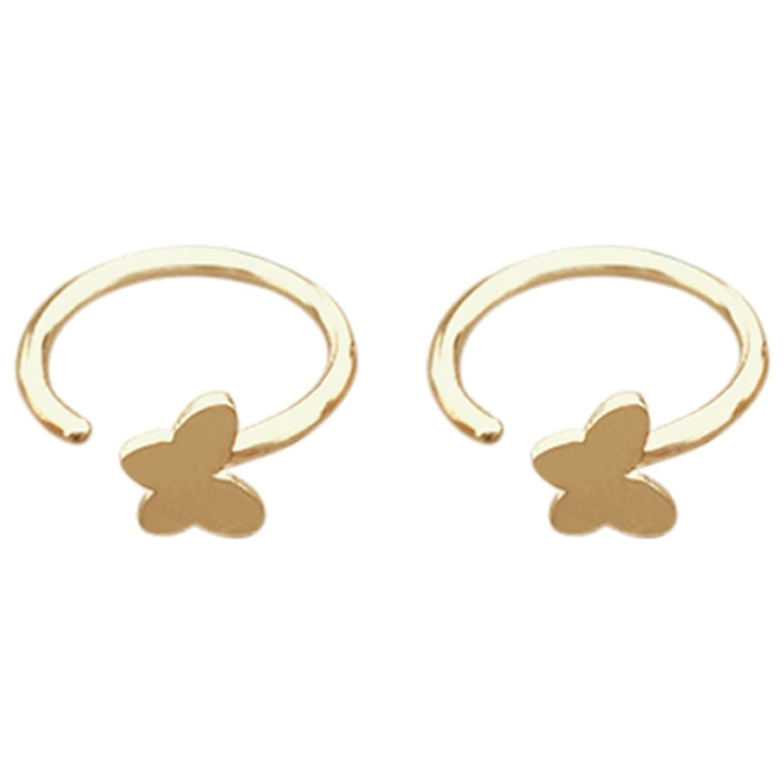 1 Pair Butterfly C Shaped Nose Rings False Nail Nose Mixed Stainless