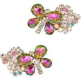 thumbnail image 1 of 1 Pair Butterfly Rhinestone Shoe Clips Colorful Shoe Buckles Detachable Crystal Shoe Clips Shoes Jewelry Decoration for Wedding Party Prom Shoe Accessories Women, 1 of 7