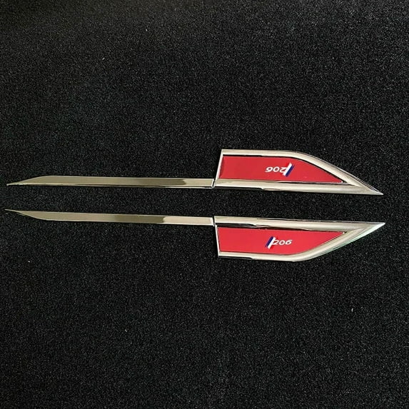 1 Pair Car Decoration Metal Body Long Side Label Modification Accessories for Peugeot 206