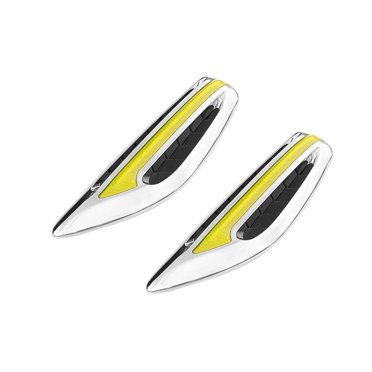 Tinasdream2017 2-Pack Silver & Black Side Vent Stickers – Decorative Air Flow Fender Covers