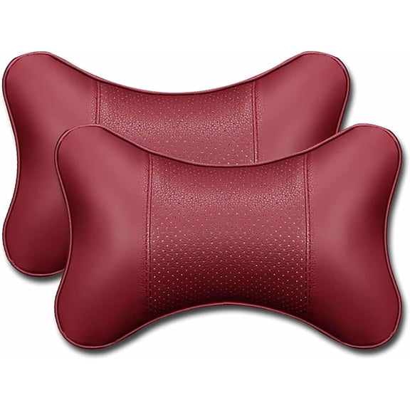 1 Pair Car Neck Pillow PU Leather Breathable Headrest Pillow for Neck and Waist Rest Head Neck Rest Cushion Headrest Automotive Interior Accessories