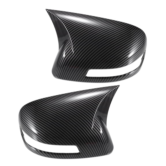 1 Pair Car Rear View Mirror Cover Cap Overlay Black Carbon Fiber Pattern for Honda Civic 9th Gen 12-15