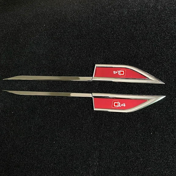 1 Pair Car Styling Side Wing Fender Metal Trim Emblem Car Body Waist Line Sticker Decals Accessories for Audi Q4