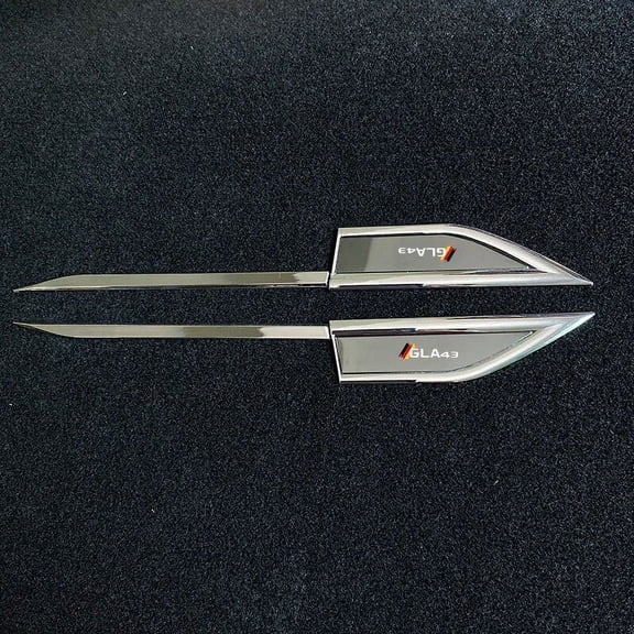 1 Pair Car Styling Side Wing Fender Metal Trim Emblem for Mercedes Benz GLA43 Car Body Waist Line Sticker Decals Accessories