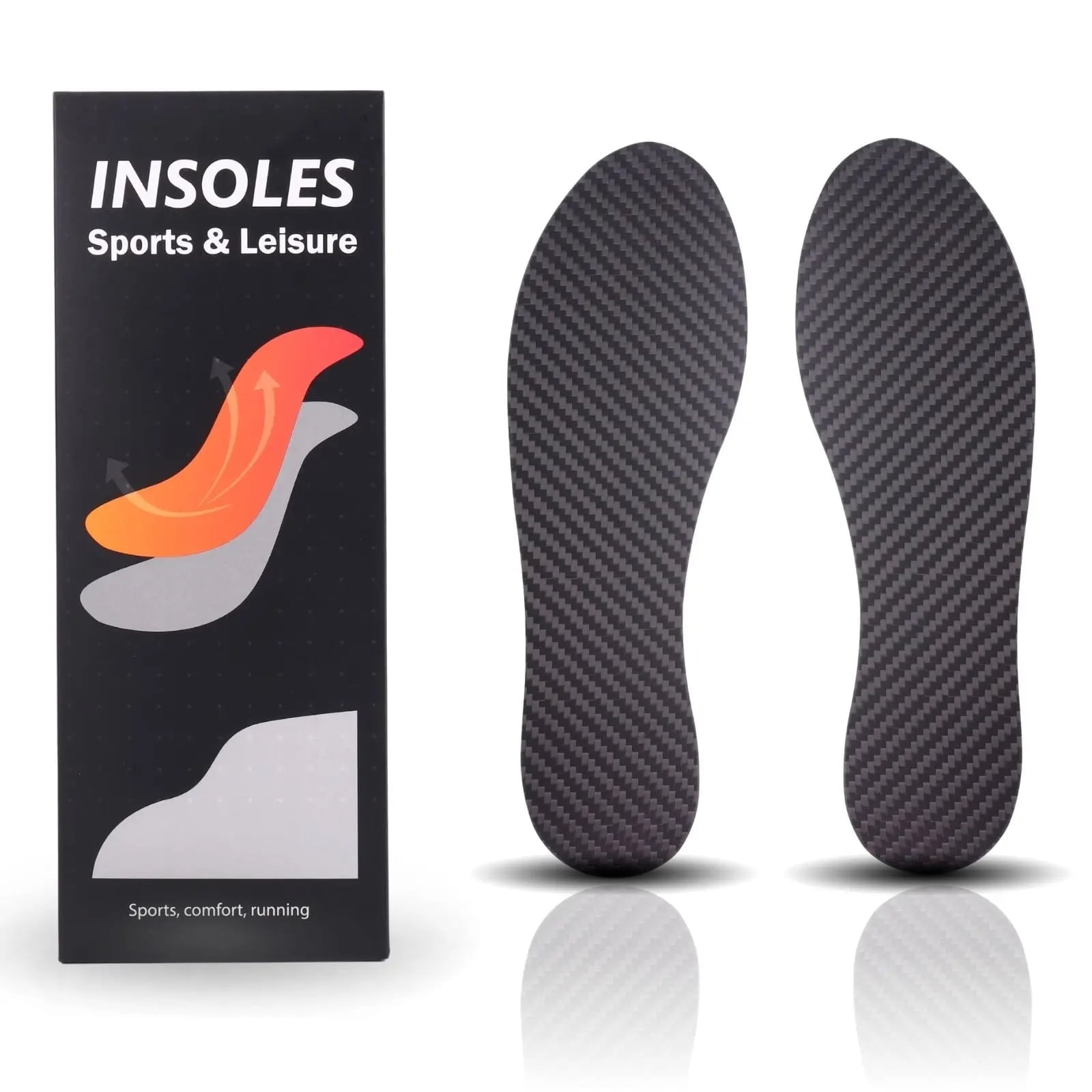 Shoe Inserts For Basketball Players 1 Pair Carbon Fiber Shoe Inserts for Man Woman Basketball Football