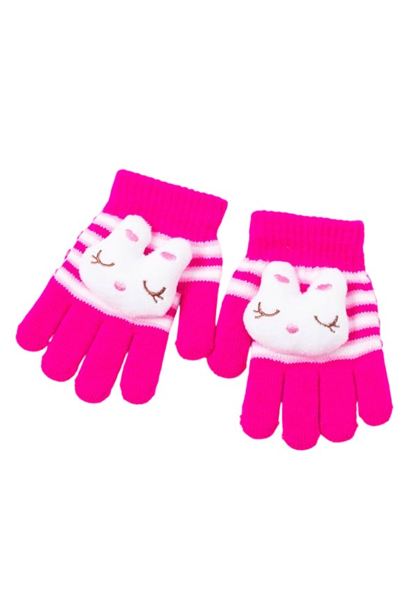 1 Pair Cartoon Character Children's Gloves Reinforced Thumb Split Finger Mittens For Cold Weather Protections