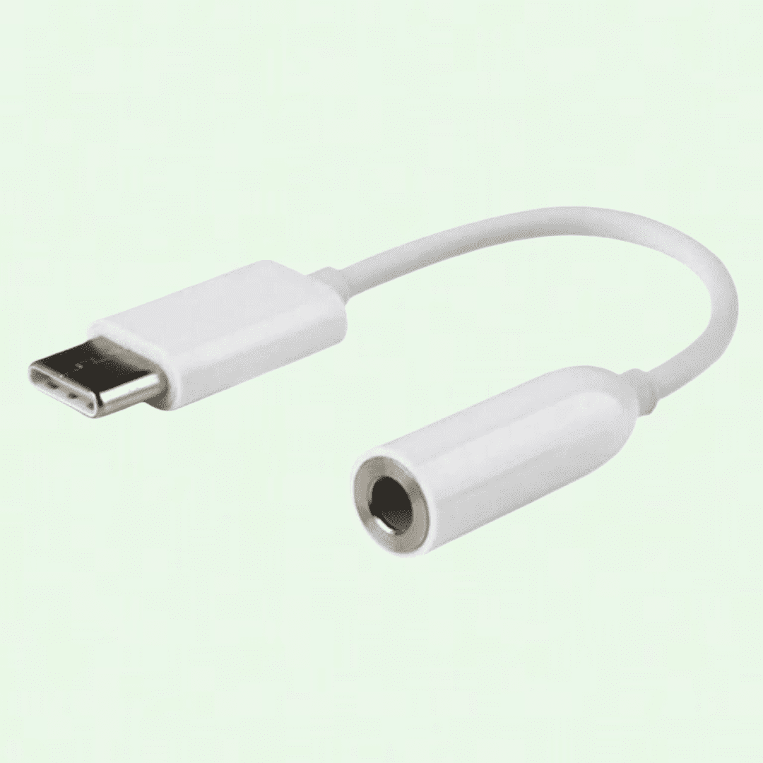 USB C to 3.5mm Audio Adapter, White USB Type C to AUX Headphone Jack