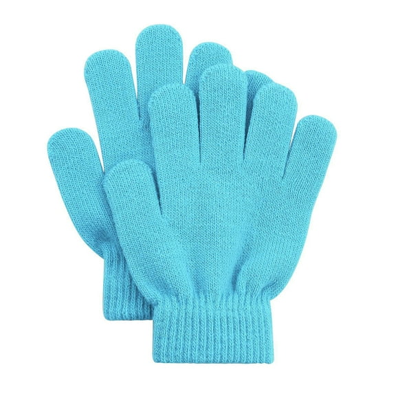 1 Pair Children Gloves Full Fingers Washable Comfortable to Wear Elastic Windproof Acrylic Thermal Mittens for Outdoor