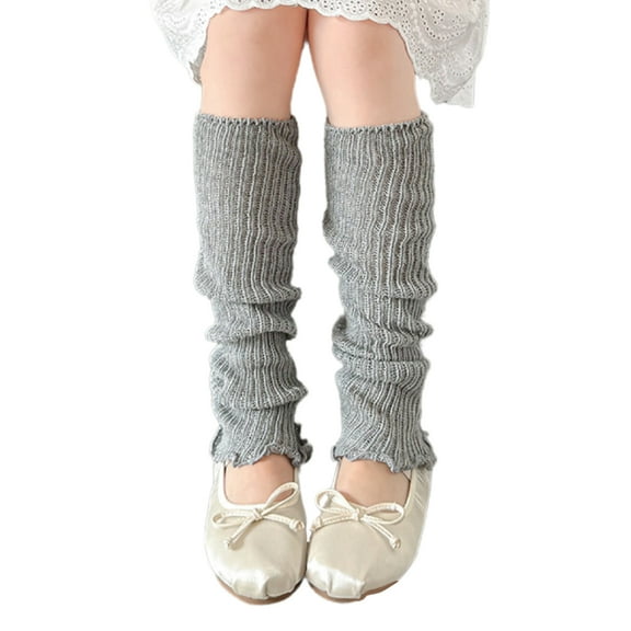 1 Pair Children's Piled Up Socks Sweet Girls Knitted Foot Covers Trendy Leg Warmer Breathable Stackable Socks