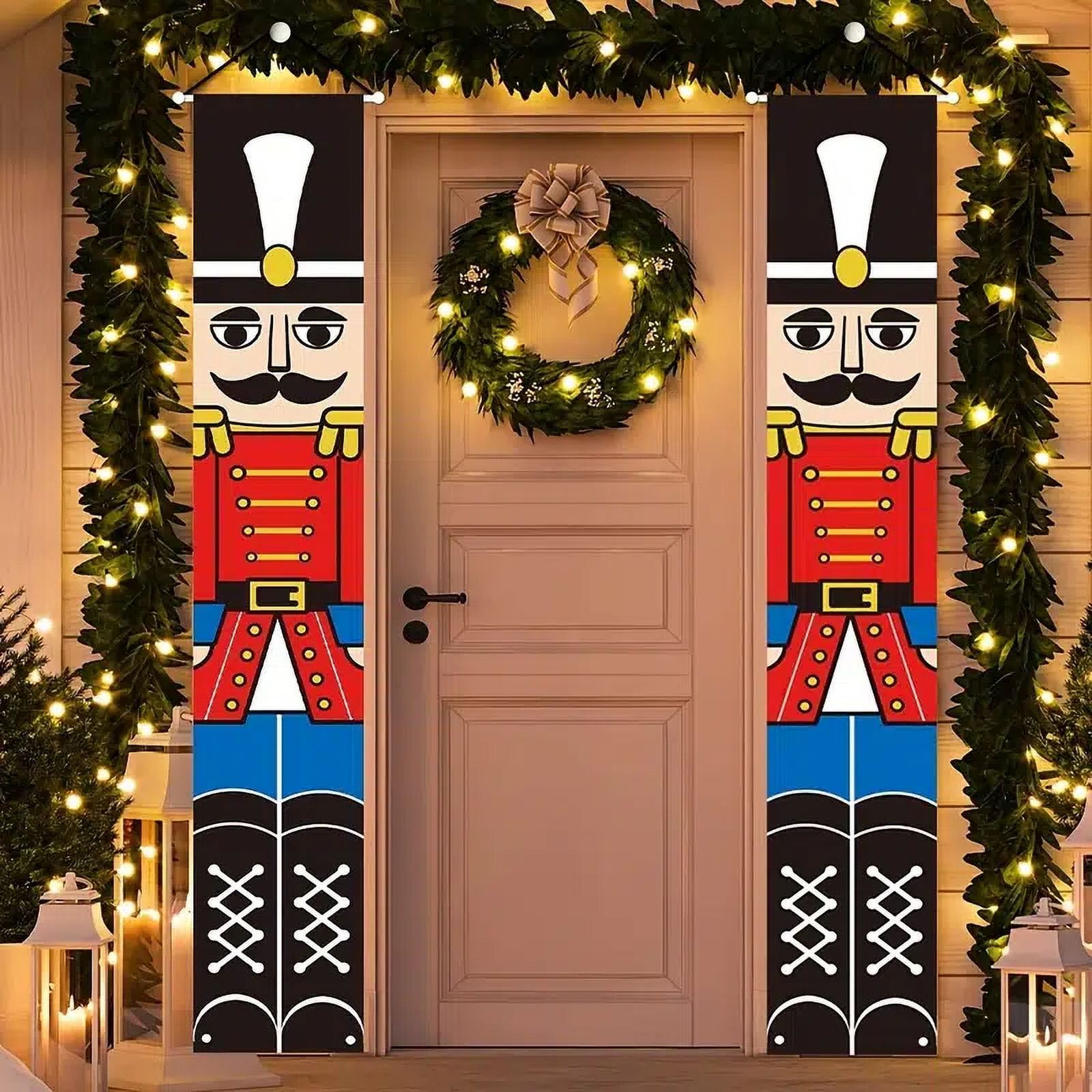 1 Pair, Christmas Nutcracker Banner, Porch Christmas Decorations