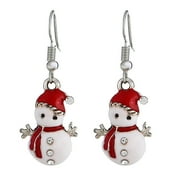 YIWULA 1 Pair Christmas Snowman Alloy Earring Women Durable Useful Drop Dangly Earrings Jewellery