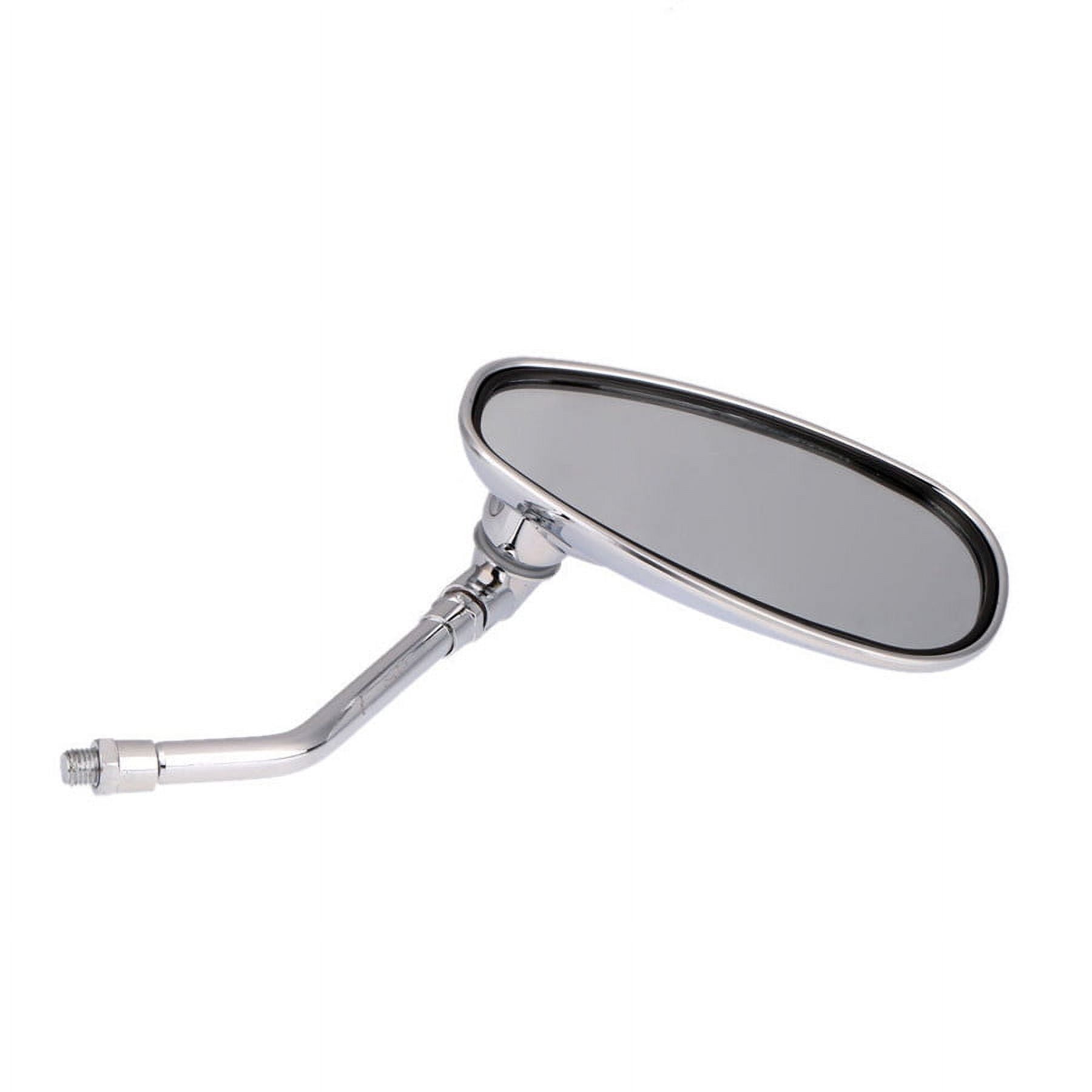 1 Pair Chrome Aluminum Left+Right Oval Motorcycle ATV Side 10mm Rearview Mirror