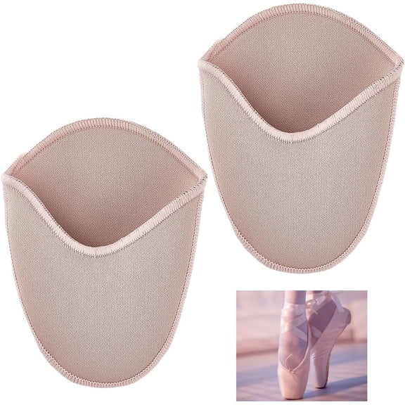 1 Pair Cloth Toe Pouch Toe Cover Protecter Ballet Toe Pads PapayaWhip 115x90x7.5mm for diy
