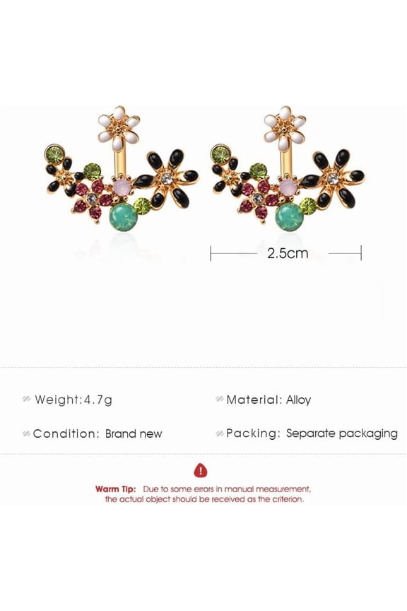 1 Pair Colorful Flower Earrings Unique Design Earrings Creative Personal Earrings Trendy Simple Earrings for Women Christmas Birthday Festival Elegant Jewelry Gifts