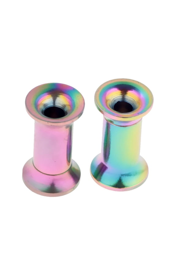 1 Pair Colorful Screw On Stainless Steel Ear Ear Tunnel Plug Jewelry 2mm - 20mm 4mm