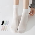 thumbnail image 1 of 1 Pair Cooling Seamless Mid-Calf Socks for Women, Lightweight Breathable Odor-Resistant Liners with Moisture-Wicking Fabric for Summer & Daily Wear Light Purple, 1 of 3