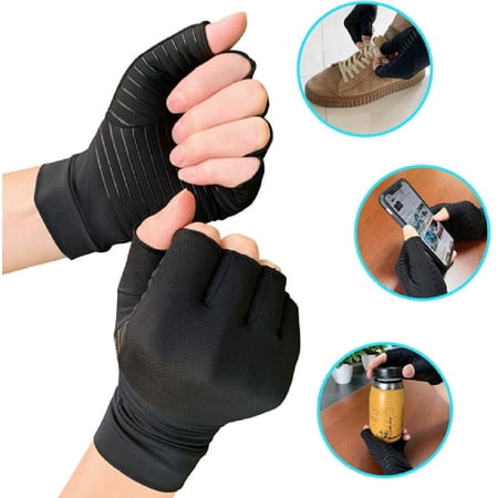 1-Pair Copper-Infused Arthritis Compression Gloves - Pain Relief & Joint Support for Hands TIKA