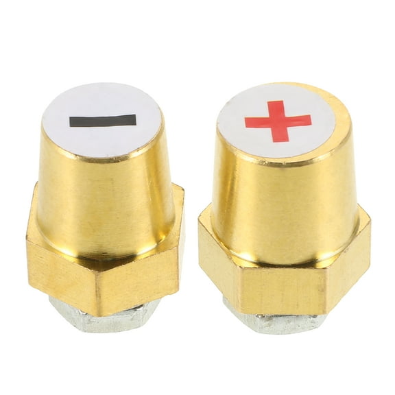 1 Pair Threaded Brass Battery Posts Male Battery Terminal Extension Adapter for Car Battery Charging Electrical Supplies