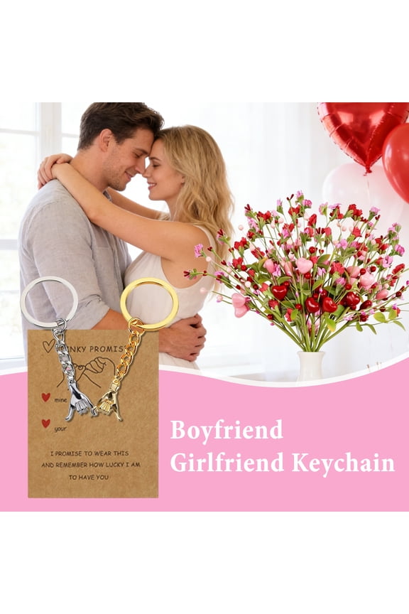 1 Pair Couple Keychain Hand in Hand Design Promise Matching Keychains Him Her Anniversary Matching Keychains
