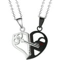 thumbnail image 1 of 1 Pair Couple Necklaces Heart Stitching Necklaces Lock Key Matching Necklaces Valentine Gift, 1 of 10