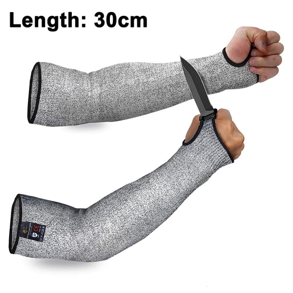 1 Pair Cut Resistant Knit Sleeves Protection Slash Resistant Sleeves with Thumb Slot Helps Prevent Scrapes Scratches Skin Irritat