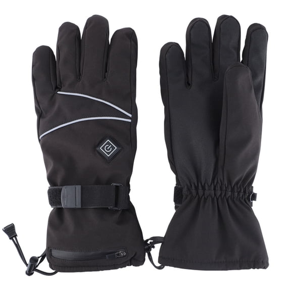 1 Pair Cycling Heated Gloves Touch Screen 3 Heating Modes Polyester Waterproof Electric Heating Mittens for Outdoor