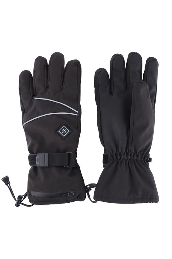 1 Pair Cycling Heated Gloves Touch Screen 3 Heating Modes Polyester Waterproof Electric Heating Mittens for Outdoor